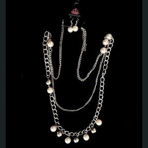 Paparazzi Silver Necklace with White Accents